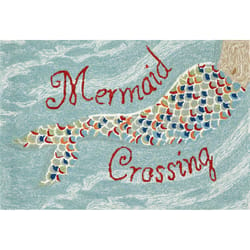 Liora Manne Frontporch 1.67 ft. W X 2.5 ft. L Multi-color Mermaid Crossing Polyester Accent Rug