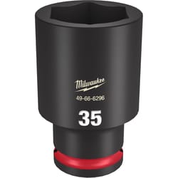 Milwaukee SHOCKWAVE 35 mm X 1/2 in. drive Metric/SAE 6 Point Deep Impact Socket 1 pc