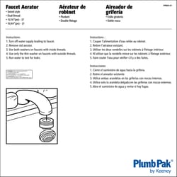 Plumb Pak Dual Thread 15/16 in. x 55/64 in. White Swivel Sprayrator
