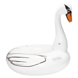 CocoNut Float Multicolored Vinyl Inflatable Glittered Swan Pool Float