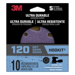 3M Ultra Durable 5 in. Ceramic Hook and Loop Sanding Disc 120 Grit 10 pk