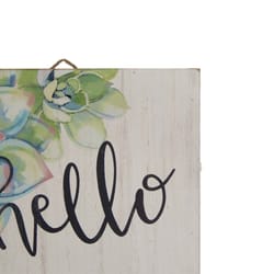 Glitzhome Multicolored Wood 41.93 in. H X 9.02 in. L X 0.98 in. W Hello Spring Porch Sign