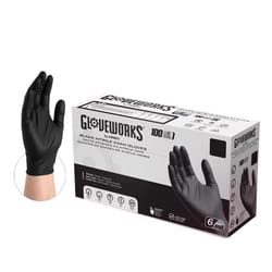 Gloveworks Nitrile Disposable Exam Gloves Medium Black Powder Free 100 pk