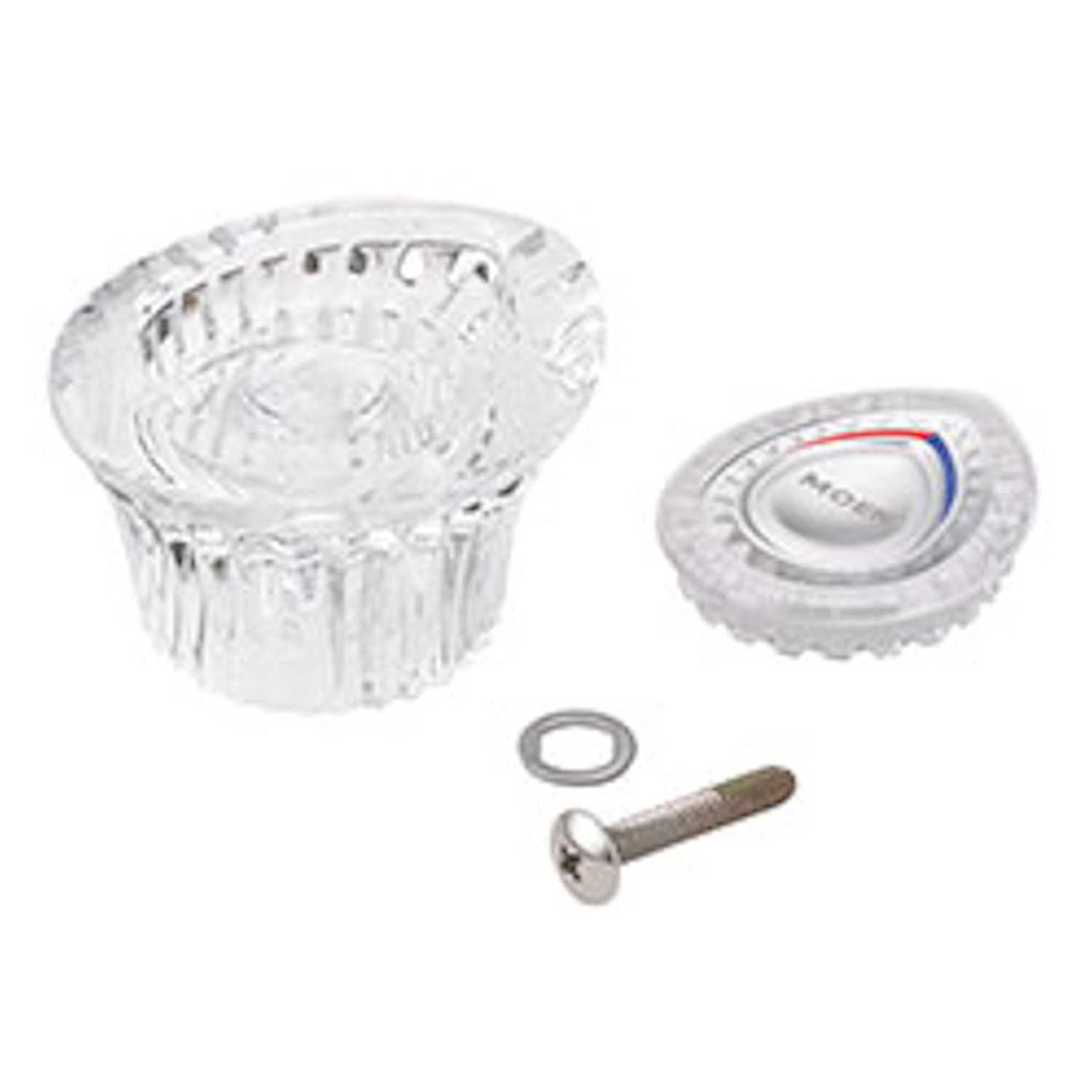 Moen Chateau Tear Drop Clear Acrylic Single Tub and Shower Handle For