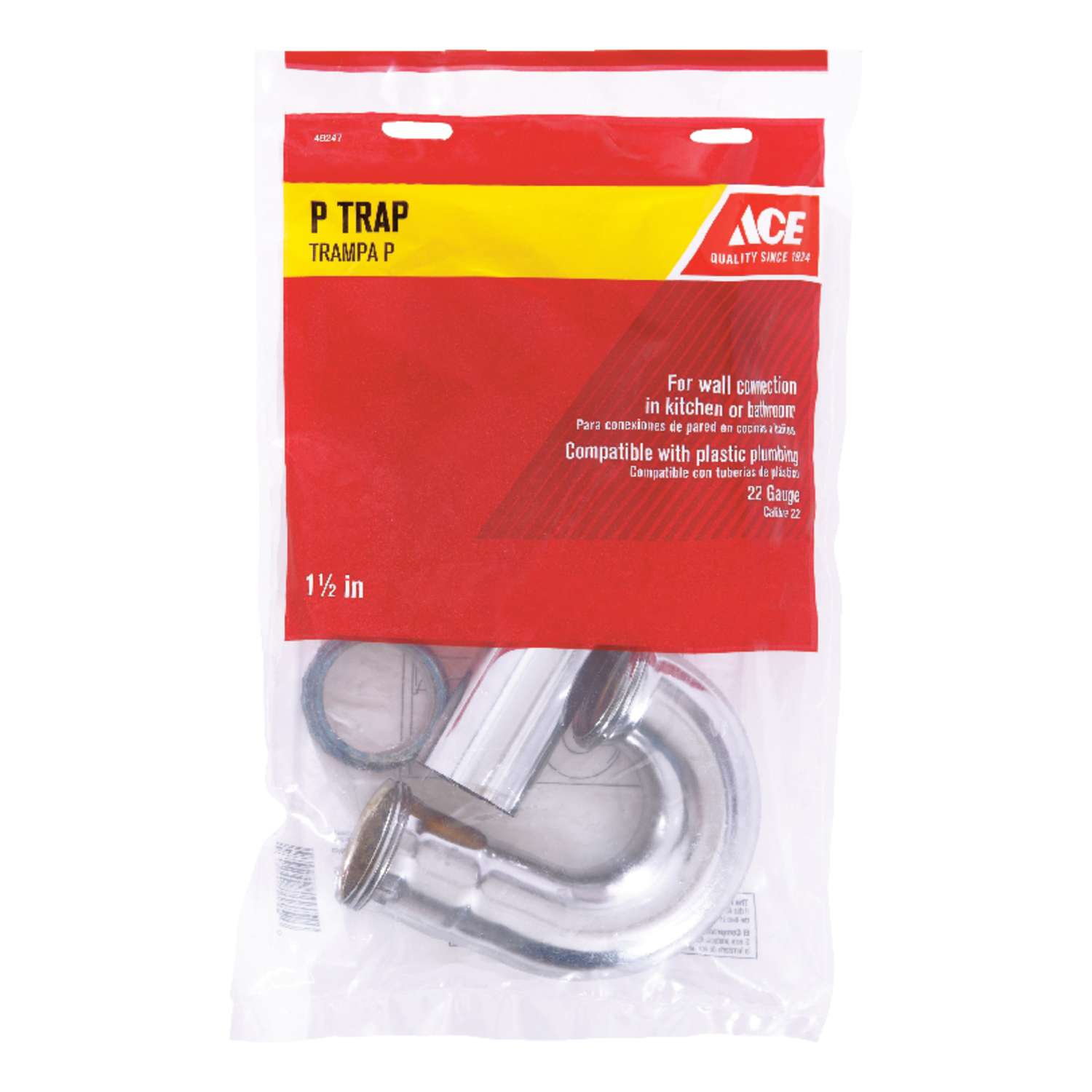 Ace 11/2 in. D Chrome Plated Brass P Trap Ace Hardware