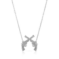 Montana Silversmiths Women's Crossed Pistols Silver Necklace