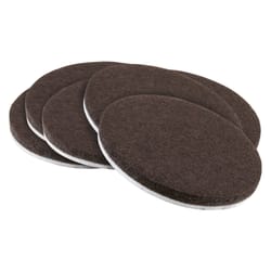 Softtouch Felt Self Adhesive Protective Pad Brown Round 2 in. W 6 pk