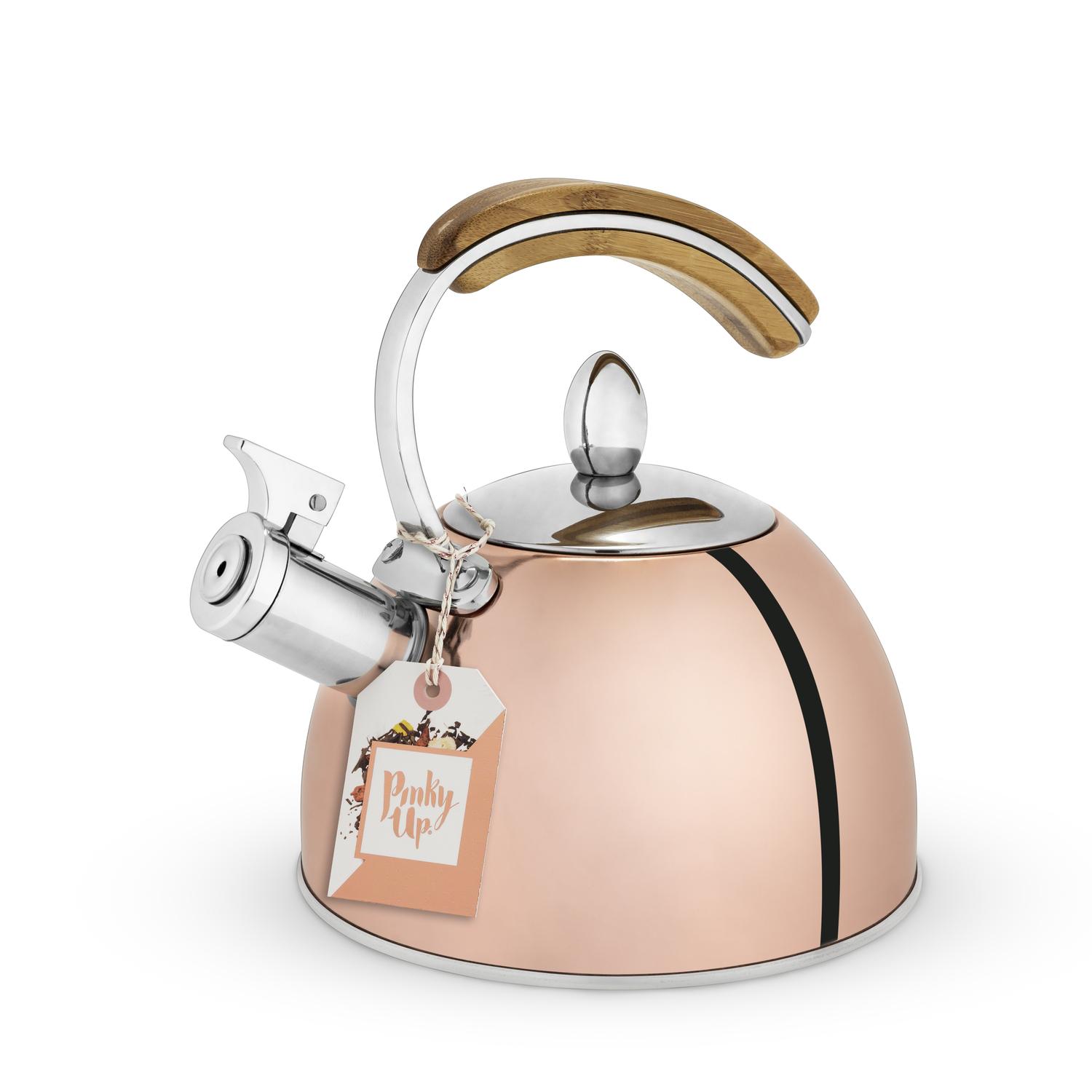 True Pinky Up Rose Gold Stainless Steel 70 oz Tea Kettle Sansujyuku sansujyuku.com
