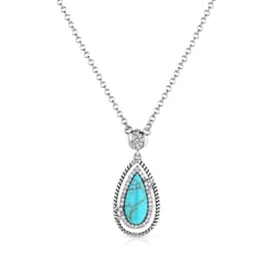 Montana Silversmiths Women's Tied & True Silver/Turquoise Necklace Water Resistant