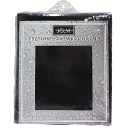 J & M Home Fashions 70 in. H X 72 in. W Black Solid Shower Curtain PEVA