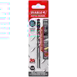 Diablo Metal Demon 21/64 in. X 4.6 in. L Stainless Steel Drill Bit 3-Flat Shank 1 pc