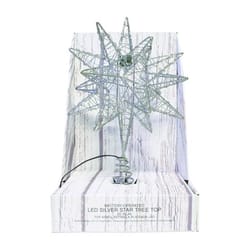 Celebrations LED Silver Microdot Star Tree Topper 9 in.