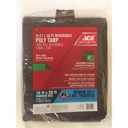 Ace 16 ft. W X 20 ft. L Medium Duty Polyethylene Tarp Brown/Green