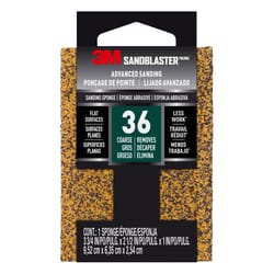 3M Sandblaster 3-3/4 in. L X 2-1/2 in. W X 1 in. 36 Grit Coarse Sanding Sponge