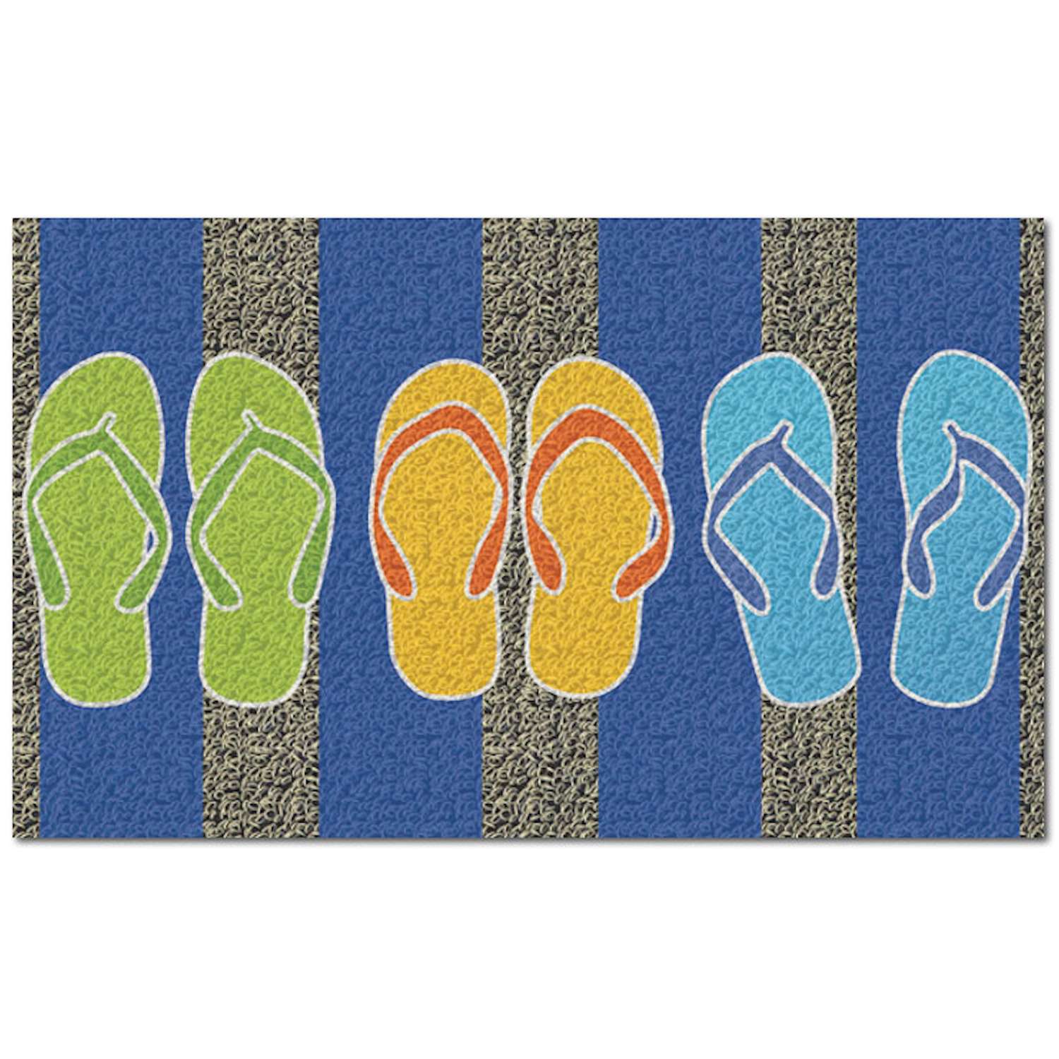 Americo Home Front Runner 30 in. L X 18 in. W Multicolored Flip Flops
