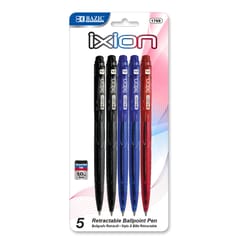 Bazic Products B-330 Assorted Retractable Ball Point Pen 5 pk