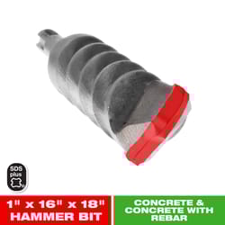 Diablo 1 in. X 18 in. L Carbide Tipped 2-Cutter Hammer Drill Bit SDS-Plus Shank 1 pk