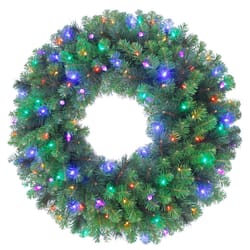 Celebrations Platinum 36 in. D LED Prelit Multicolored Mixed Pine Christmas Wreath