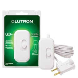 Lutron Credenza White 100 W Plug-In Dimmer Slide Switch 1 pk