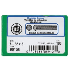HILLMAN No. 6-32 Ga. X 3 in. L Combination Round Head Zinc-Plated Steel Machine Screws 100 pk