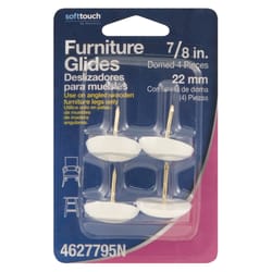 Softtouch White 7/8 in. Nail-On Plastic Chair Glide 4 pk