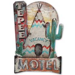 Open Road Brands Teepee Motel Tin Sign Embossed Metal 1 pc