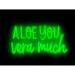 Luxe Light Decor White Acrylic 16.5 in. H Aloe You Vera Much Faux Neon Porch Sign