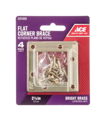 Ace 2-1/2 in. H X 3.75 in. W X 2-1/2 in. D Brass Flat Corner Brace