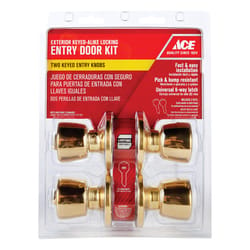 Ace Tulip Polished Brass Entry Door Kit 1-3/4 in.