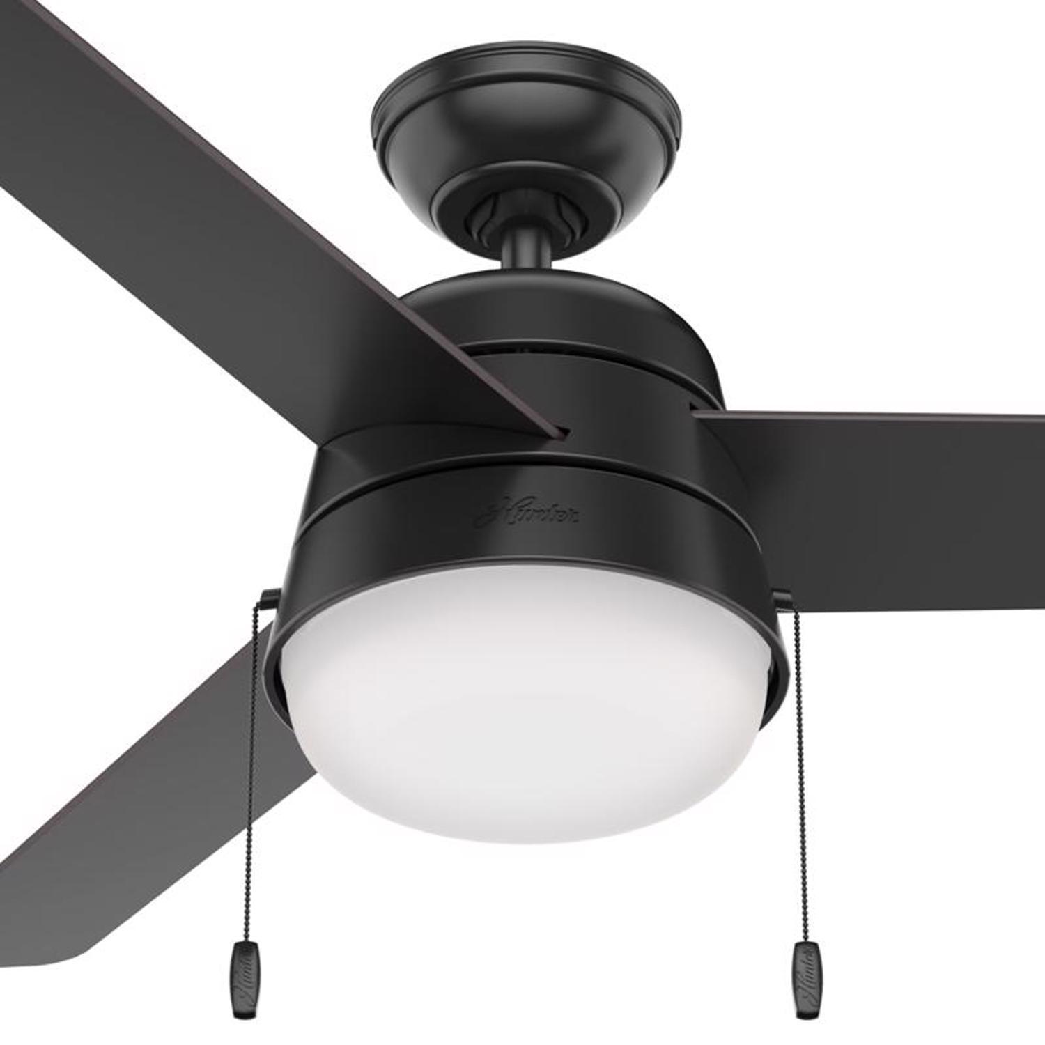 Hunter Aker 52 in. Matte Black LED Indoor and Outdoor Ceiling Fan Uae Electronic uaeelectronic.com