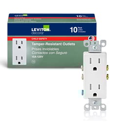 Leviton Decora 15 amps 125 V Duplex White Outlet 5-15R 10 pk