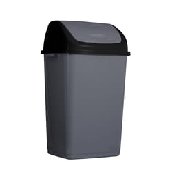 Superio Brand 50 L Onyx Gray Plastic Large Swing Trash Can