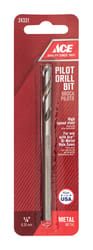 Ace 1/4 in. High Speed Steel Pilot Drill Bit 3-Flat Shank 1 pc