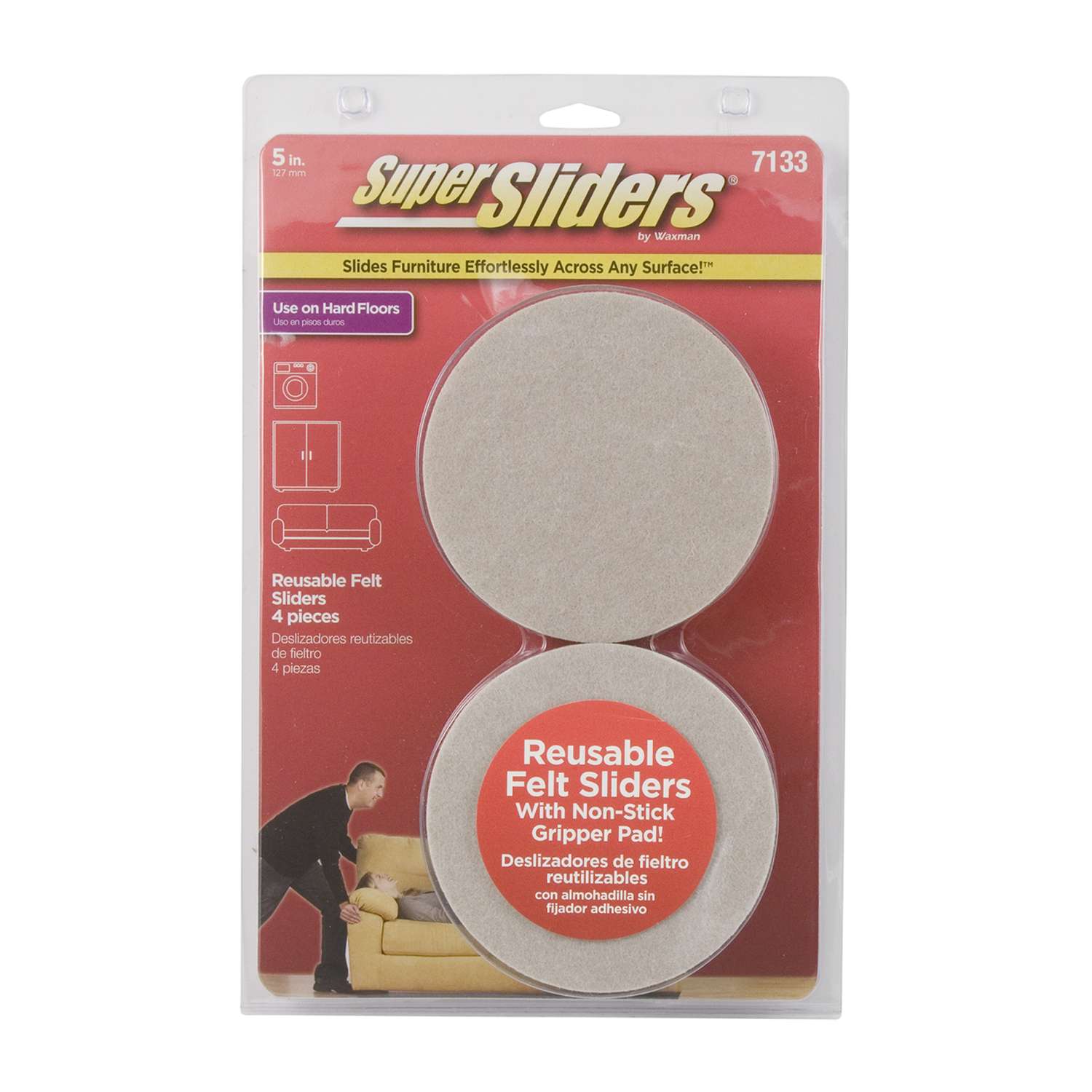 SuperSliders Felt/Plastic Self Adhesive Protective Pad Beige/Black