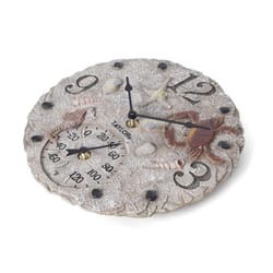 Taylor Springfield Clock/Thermometer Plastic Assorted 12 in.