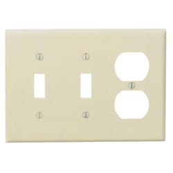 Leviton Ivory 3 gang Thermoset Plastic Duplex/Toggle Wall Plate 1 pk