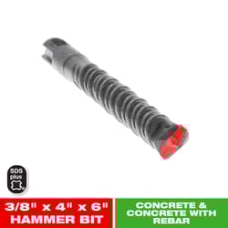 Diablo 3/8 in. X 6 in. L Carbide Tipped 2-Cutter Hammer Drill Bit SDS-Plus Shank 1 pk