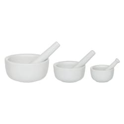 Harold Import White Porcelain Mortar and Pestle Set