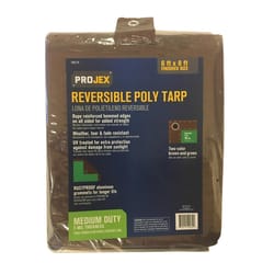 Projex 6 ft. W X 8 ft. L Medium Duty Polyethylene Reversible Tarp Brown/Green