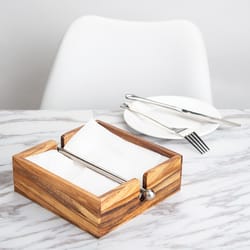 Ironwood Brown Acacia Wood Napkin Holder