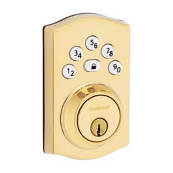 Kwikset Powerbolt Polished Brass Zinc Electronic Deadbolt