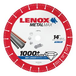 Lenox MetalMax 14 in. D X 1 in. Diamond/Metal Metal Cut-Off Blade 1 pc