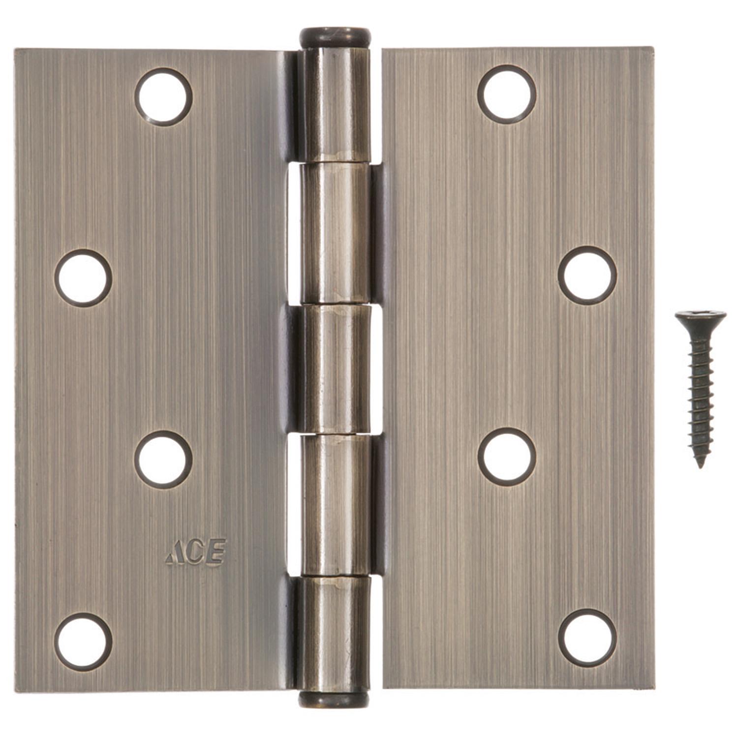 Ace 4 in. L Antique Brass Residential Door Hinge 3 pk - 01-3550-446 - Hardware Accessories  sku 01-3550-446