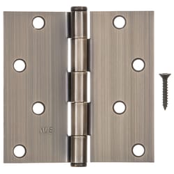 Ace 4 in. L Antique Brass Residential Door Hinge 3 pk