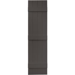 Builders Edge 59 in. H X 14 in. W Tuxedo Gray Board and Batten Vinyl Shutter 2 pk