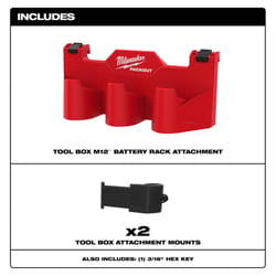 Milwaukee PACKOUT Tool Box Attachment M12 Battery Rack Black/Red