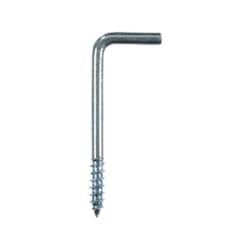 Ace Small Zinc-Plated Silver Steel 1.8125 in. L Square Bend Screw Hook 15 lb 6 pk