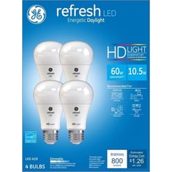 GE Refresh A19 E26 (Medium) LED Bulb Daylight 60 Watt Equivalence 4 pk