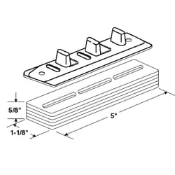 Prime-Line 5 in. L Silver Steel Guide and Riser 1 pk