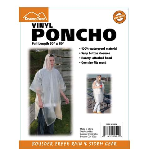 Boulder Creek Clear Vinyl Rain Poncho One Size Fits All - Ace Hardware